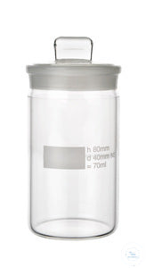 Weighing bottle, hxØ 30x50 mm, low form, stopper with standard ground joint