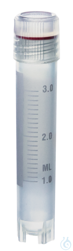 Cryogen.tube PP y-ster. screw cap PP, 3 ml ext. thread 12,5x70 mm selfstand.