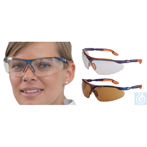 Uvex Schutzbrille i-vo, blau-orange, Scheibe farblos, kratzfest