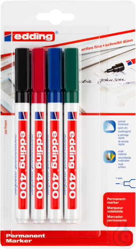 neoChoice 400 Permanentmarker, 4er Set, Strichbreite 1mm