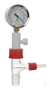 Aeration valve for desiccators, vacuum gauge