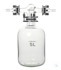 Woulff bottle, 15000 ml, with thick-walled flange DN 50, lateral 2x flange DN 2