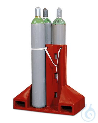 gas cylinder transport frame PE, for 4 bottles (?230), 1120x600x1100
