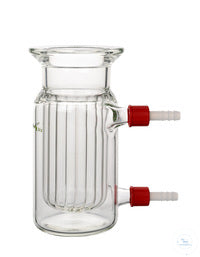 Reaction vessel, 100 ml, DN 60, with groove, flat bottom, temp.-jacket,