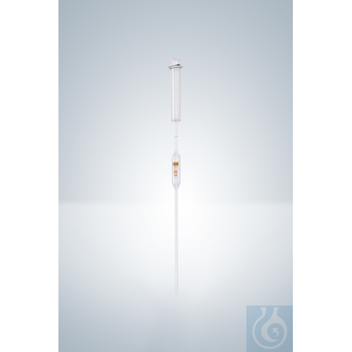 VOLUMETRIC PIPETTES 20 ML, WITH PISTON, AMBER GRADUATION