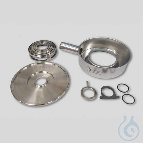 collecting vessel with outlet and lid stainless steel 316L, P-14