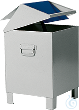 Disposal bin with swing lid sh.steel coat. grey V=73 L, 400x400x680