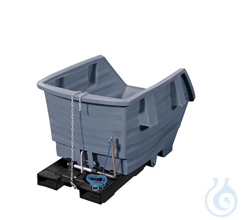 Tipping container PE grey V=750 L, 1145x1650x890