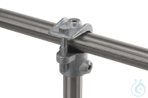 90° clamp on tee f. 2 tubes, 1 side, open, d=26,9mm