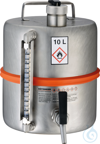 Safety container st.steel 1.4571 matt V=10 L, 260x260x350