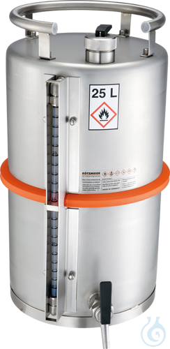 Safety container st.steel 1.4571 matt V=25 L, 315x315x530