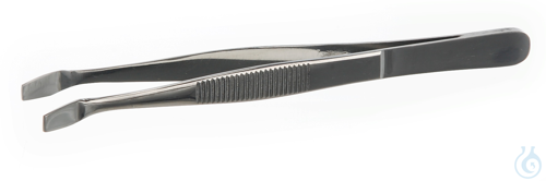 Forceps f. cover glass, 18/10 steel, bent, L=105mm