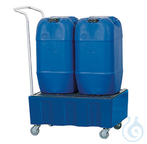Sump pallet PE blue grid PE mobile V=60L, 725x525x330