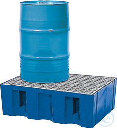 Sump pallet PE blue grid galv. V=60L, 725x525x235