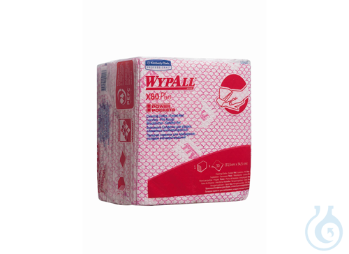 WypAll® X80 Plus Critical Clean - Viertelgefaltet / Rot Lagen: 1 Größe: 35,50 cm