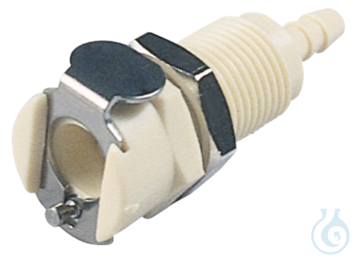 neoChoice Schnellkupplung mit Absperrung, PP, 1/8'' Vaterteil Schlaucholive 3,2