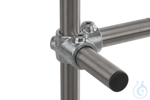 90° side outlet tee f. 3 tubes, malleable cast iron, d=26,9mm
