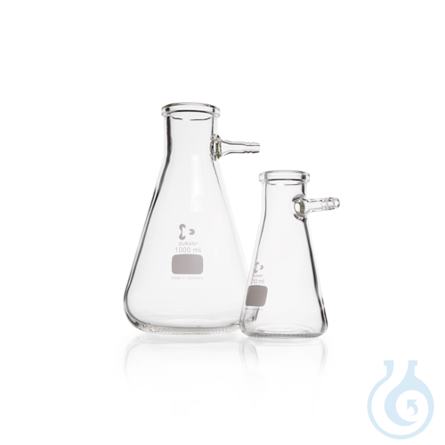 DURAN® Filtering Flask, with glass hose connection, Erlenmeyer shape