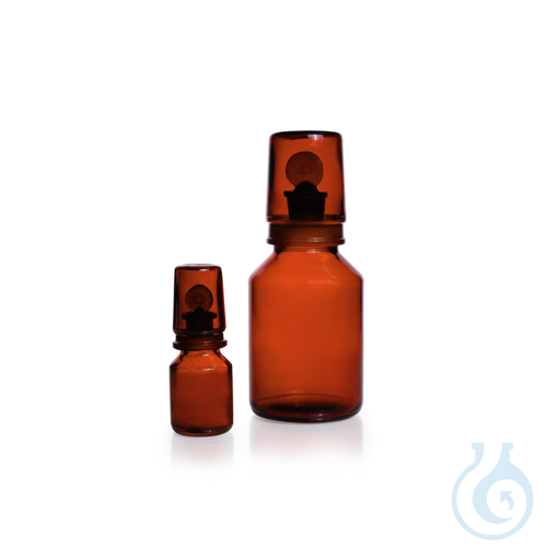 DURAN® Acid Storage Bottle, amber, with standard taper stopper and glass