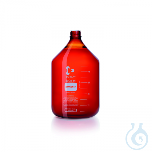 DURAN® Laboratory glass bottle GL 45, Amber, protect+ plastic coated (PA12),