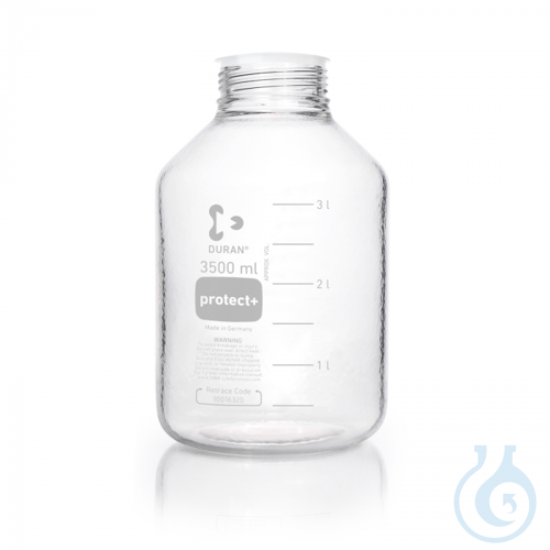 DURAN® Laboratory glass bottle GLS 80, clear, protect+ plastic coated (PA12),