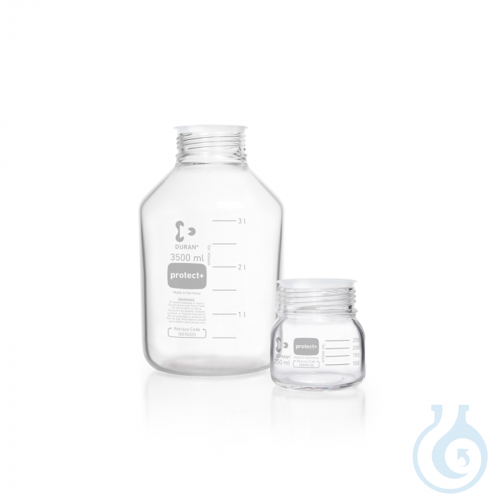 DURAN® Laboratory glass bottle GLS 80, clear, protect+ plastic coated (PA12),