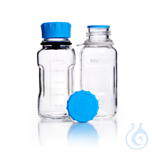 DURAN® YOUTILITY® GL 45 Laboratory Bottle, clear, with screw cap and pouring rin