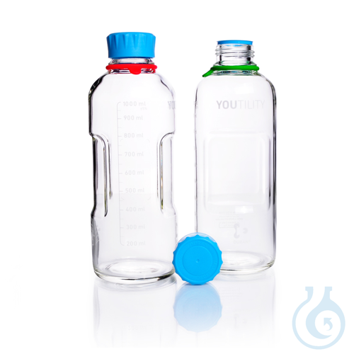 DURAN® YOUTILITY® GL 45 Laboratory Bottle, clear, with screw cap and pouring rin