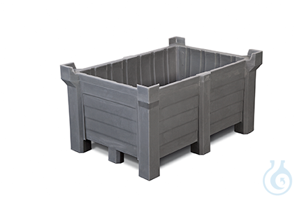 Stacking containers PE grey V=260 L, 1000x800x600