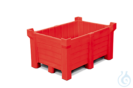 Stapelbare containers PE rood V=260 L, 1000x800x600