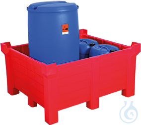 Stacking containers PE red V=300 L, 1200x800x600