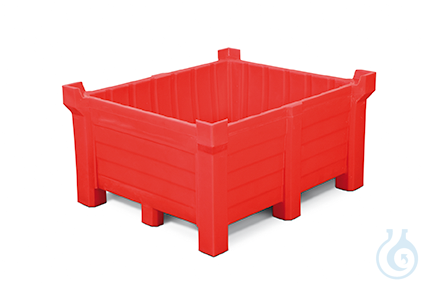 Stacking containers PE red V=400 L, 1200x1000x600