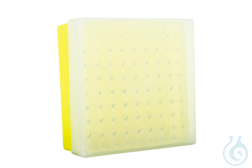 neoLabLine neoBox 81 plus, Kryobox, 133x133x53 mm (L x B x H), Unterteil gelb, D