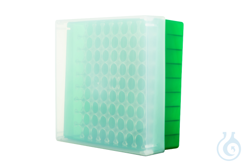 neoLabLine neoBox 81 plus, Kryobox, 133x133x53 mm (L x B x H), Unterteil grün, D