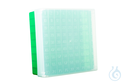 neoLabLine neoBox 81 plus, Kryobox,133x133x53 mm (L x B x H), Unterteil grün, De