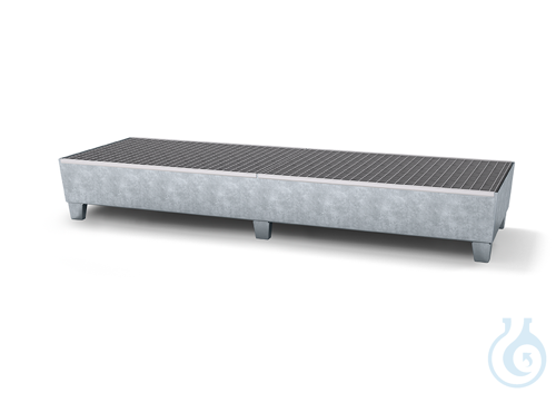 Sump pallet steel galv. grid galv. feet construc. V=420L, 816x2470x355