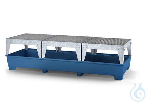 IBC-station steel lam. blue feet construc. V=1000L, 3280x1300x883