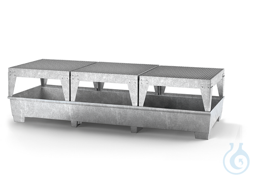 IBC-station steel galv. feet construc. V=1000L, 3280x1300x883