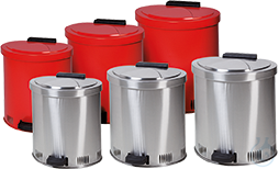 Disposal bin sh.steel lam. red V=35 L, 450x440x490