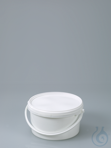Packaging bucket, PP white, 3 l, w/ closure