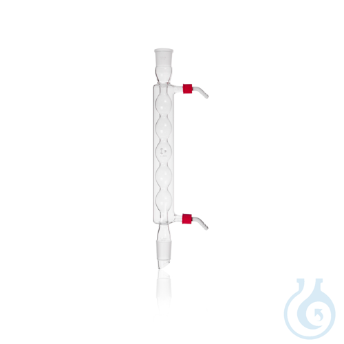 DURAN® Bulb Condensor (Allihn Condenser), 2 NS, 2 screw-on plastic hose connecti