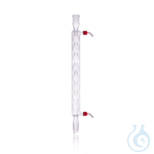 DURAN® Bulb Condensor (Allihn Condenser), 2 NS, 2 screw-on plastic hose connecti