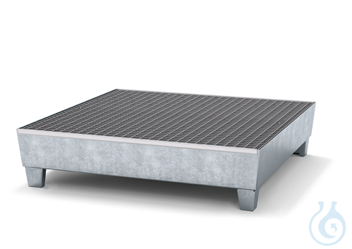 Sump pallet steel galv. grid galv. feet construc. V=220L, 1210x1236x290