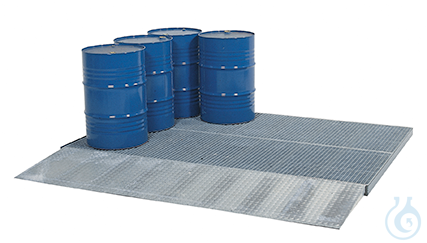 Bunded spill flooring steel galv. grid galv. V=225L, 2862x1862x78