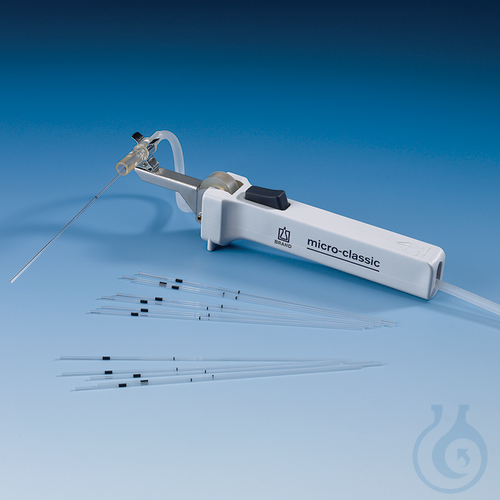 Pipetcontroller micro-classic voor kleine pipetten met 2 reserve zuigbuisjes