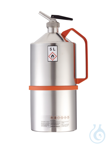 Safety can 316L, dosage spout, relief valve, 5 l