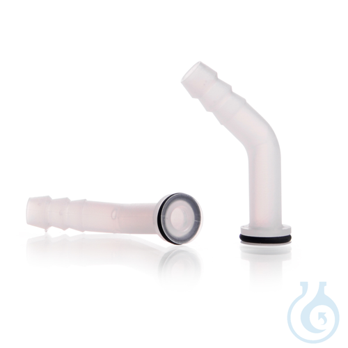 Plastic Hose Connection, bent with silicone seal (VMQ), from PP