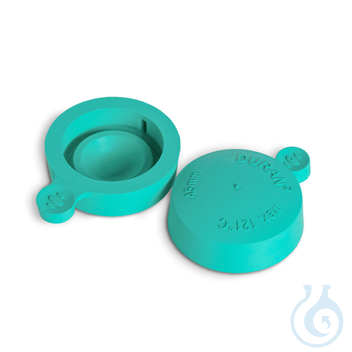 DURAN® Autoclave Push-on Cap, 45 mm, Green, Natural rubber