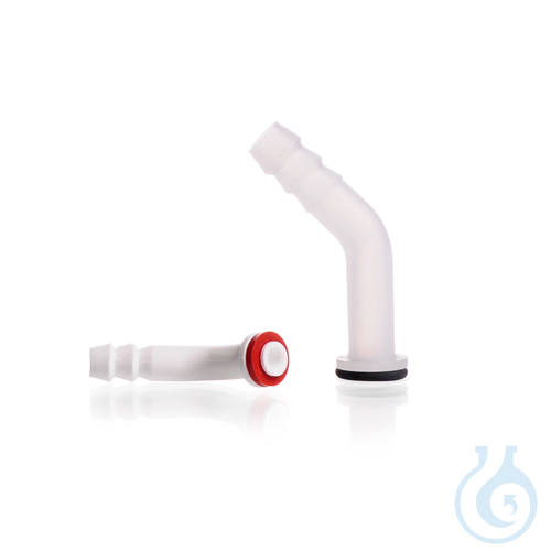 Plastic Hose Connection, bent, with silicone seal (VMQ), from PP