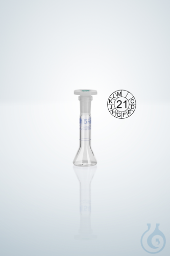 VOLUMET. FLASK A CC 5 ML, CONICAL POLYST.BL.GRAD.NS7/16